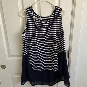 Striped navy blue tank top